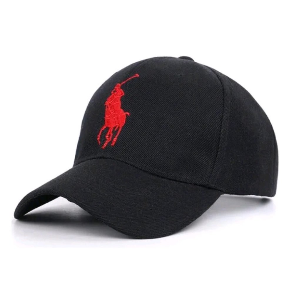 1pc Polo hat New random blue or black with red or white pony guy